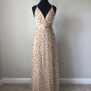 Nude + Black Sparkle Dress